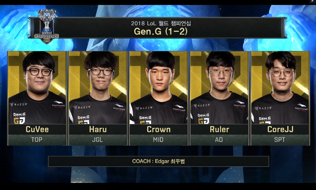 [LOL] 2018 롤드컵 그룹 스테이지 / 대회 5일차 2경기,"GEN(한국) vs C9(북미)"- 경기결과 | 인스티즈